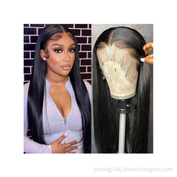 Cheap Raw Mink Brazilian Virgin Human Hair Straight Hair 360 Full HD Lace Frontal Wig Transparent Lace Front Wig For Black Women